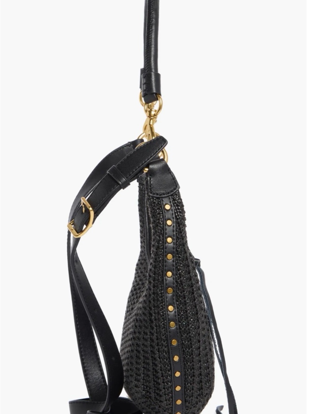 Rebecca Minkoff Darren Crescent Crossbody Bag Black Purse studded RYFBD072 NWT - Picture 6 of 11